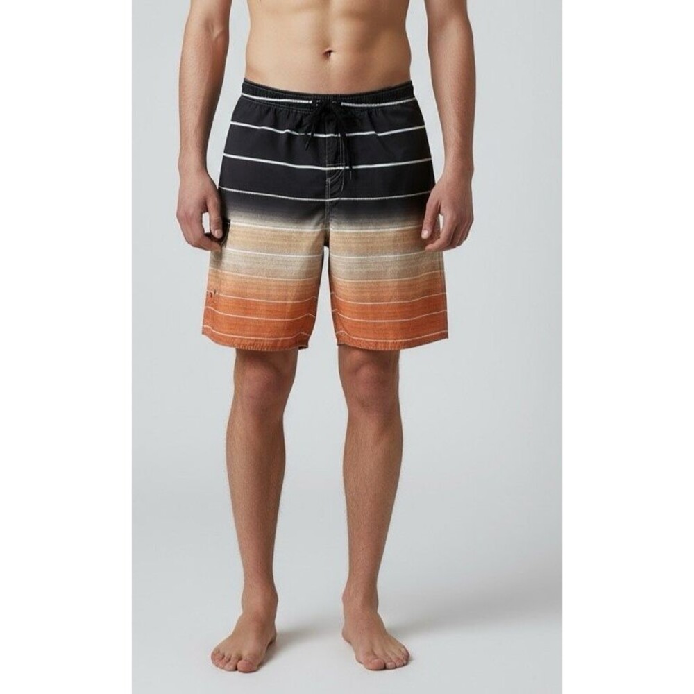 Board Shorts Men's 38 Swim Trunks striped Nonwe pocket casual beach vacation